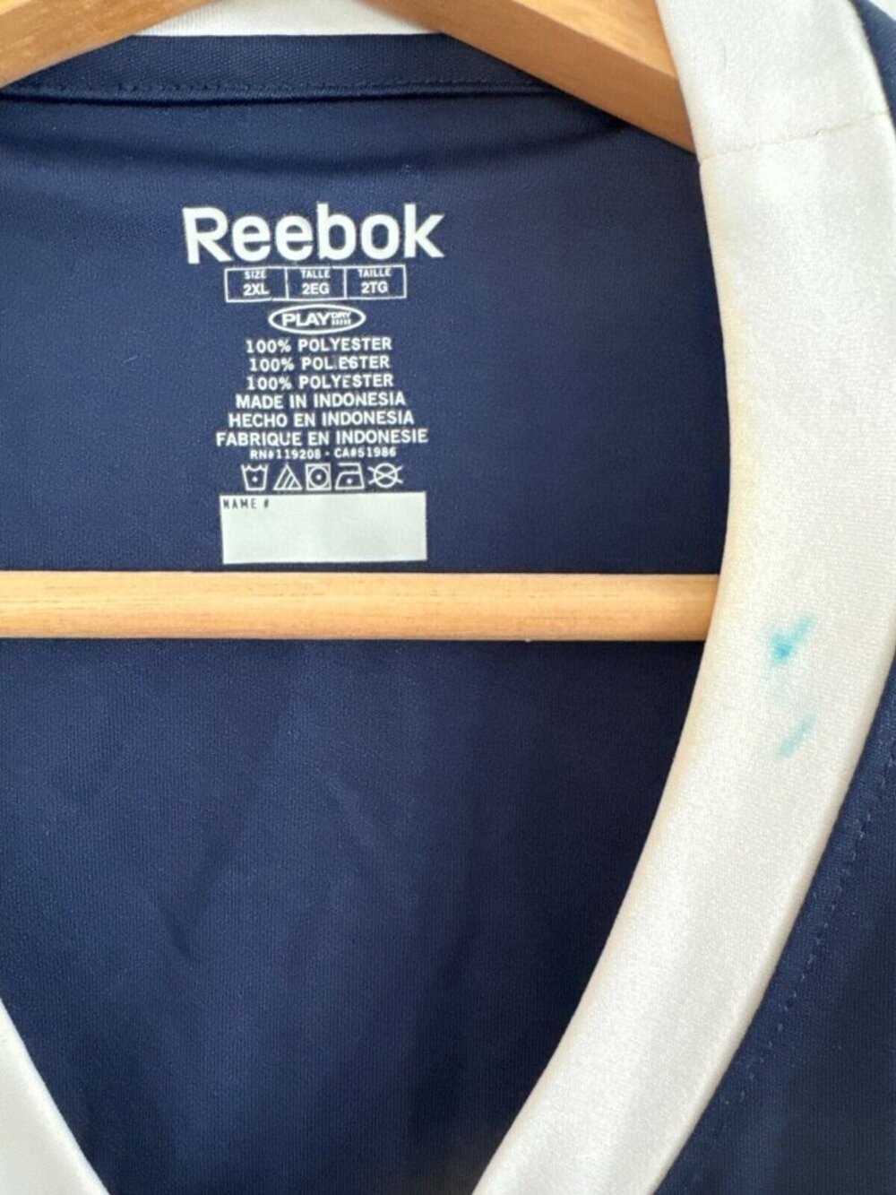Reebok Mens 2XL Dallas Cowboys NFC Football Long Sleeve Shirt Blue & White Polye - Picture 3 of 8